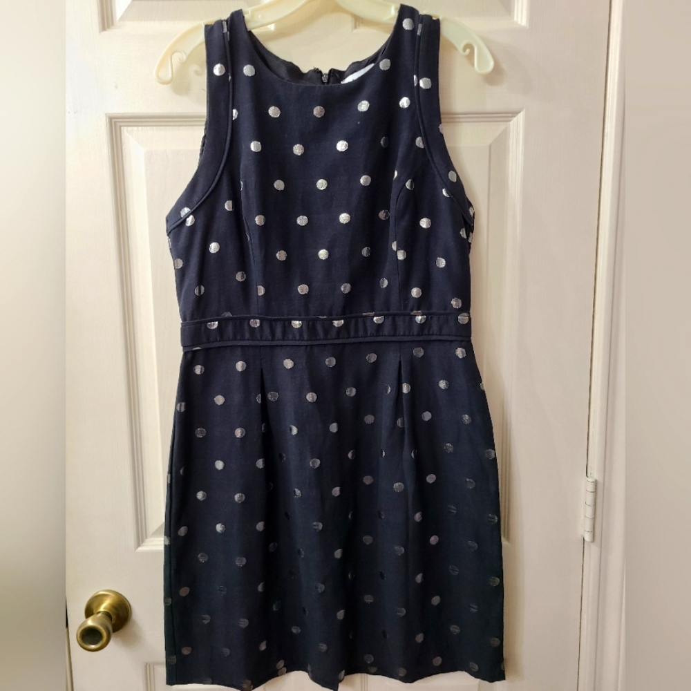 Elle Black And Silver Polka Dot Sleeveless Dress - Picture 4 of 5